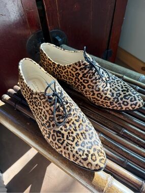 Cole Haan Leopard Print Lace-Up Oxfords  - unisex